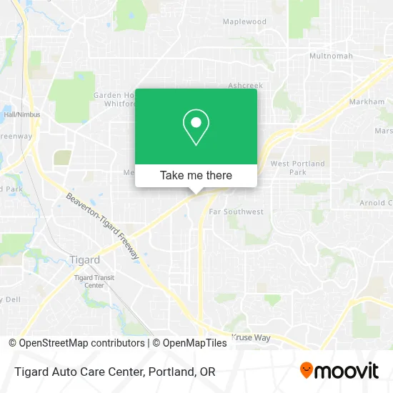 Tigard Auto Care Center map
