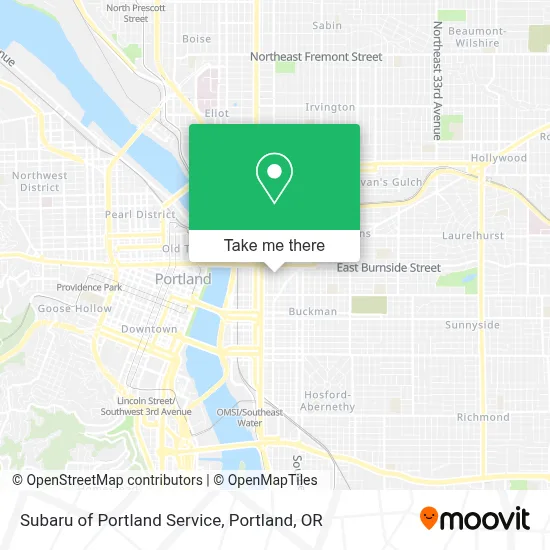 Subaru of Portland Service map