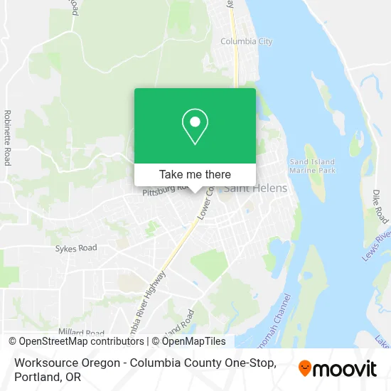 Worksource Oregon - Columbia County One-Stop map