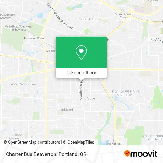 Charter Bus Beaverton map