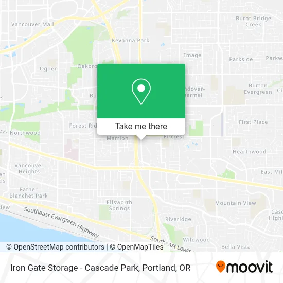 Iron Gate Storage - Cascade Park map