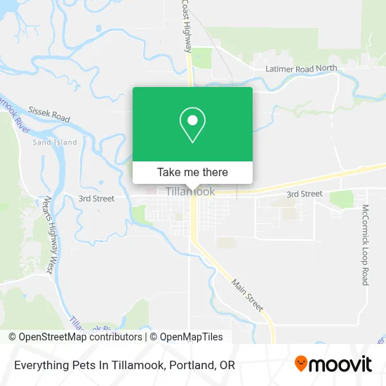 Everything Pets In Tillamook map
