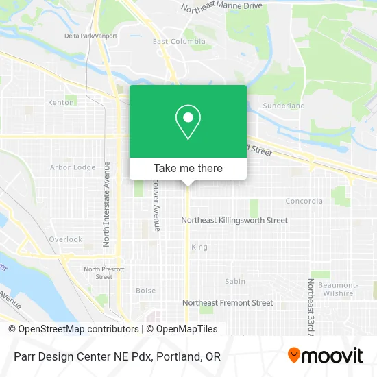 Parr Design Center NE Pdx map