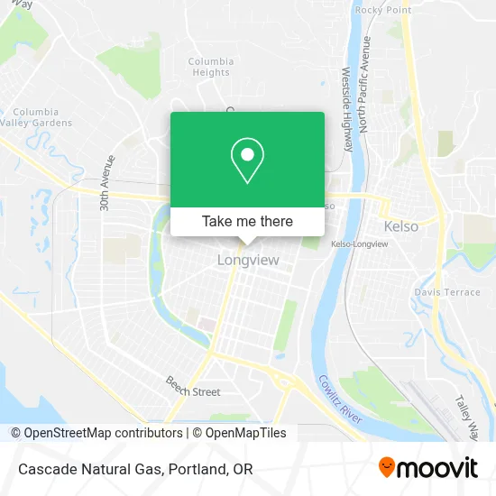 Cascade Natural Gas map