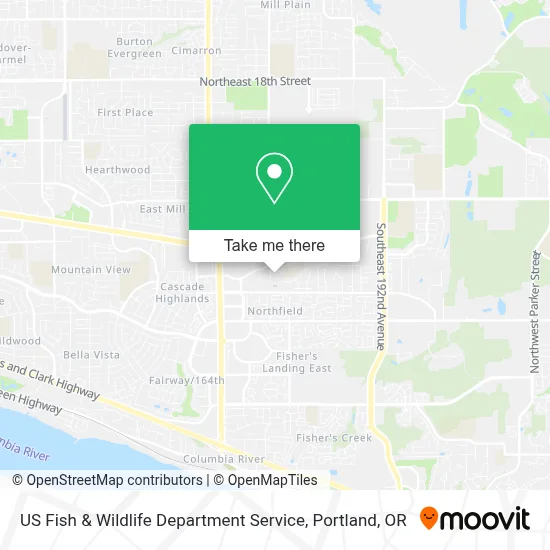 US Fish & Wildlife Department Service map