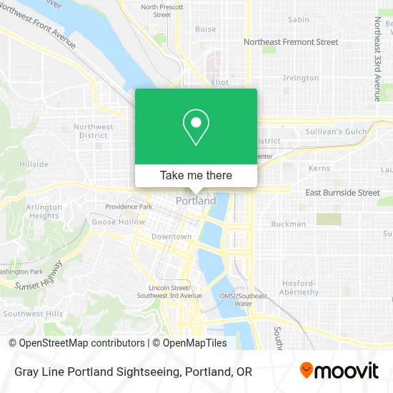Gray Line Portland Sightseeing map