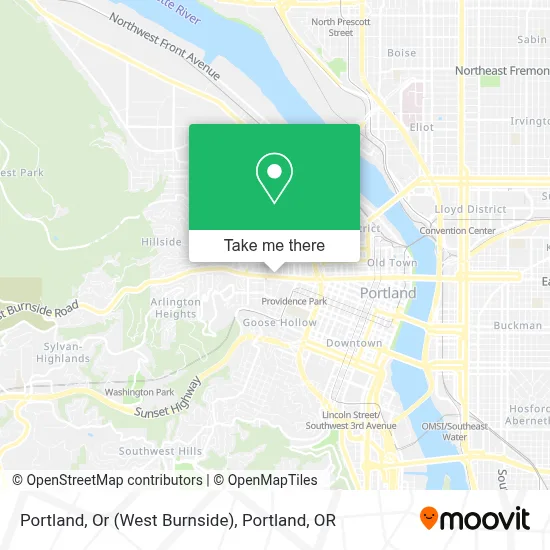 Portland, Or (West Burnside) map