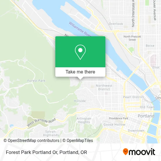 Forest Park Portland Or map