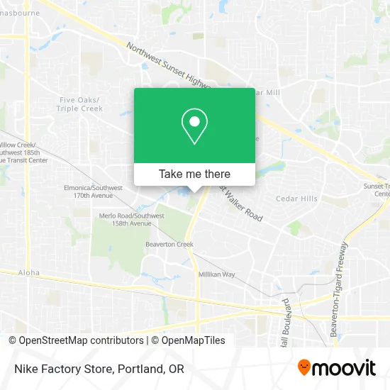 Nike Factory Store map