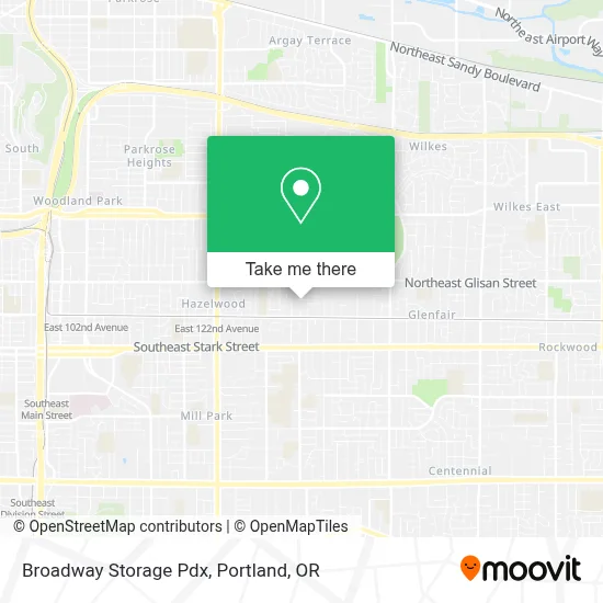 Broadway Storage Pdx map