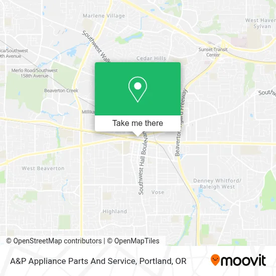 A&P Appliance Parts And Service map