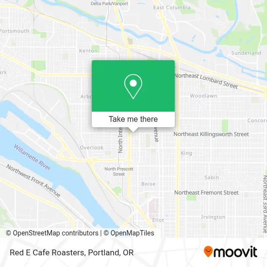 Red E Cafe Roasters map