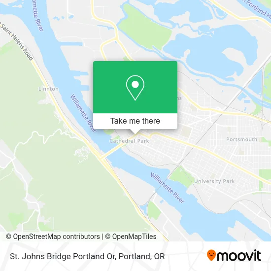 St. Johns Bridge Portland Or map