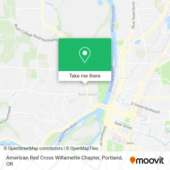 American Red Cross Willamette Chapter map