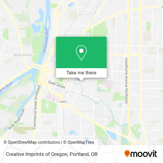 Creative Imprints of Oregon map