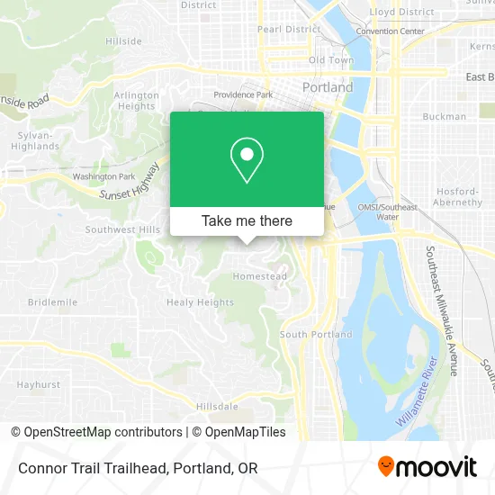 Connor Trail Trailhead map