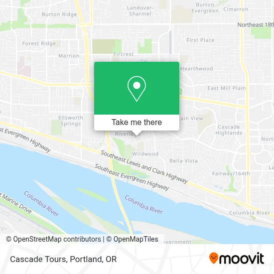 Cascade Tours map