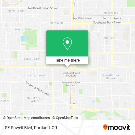 SE Powell Blvd map