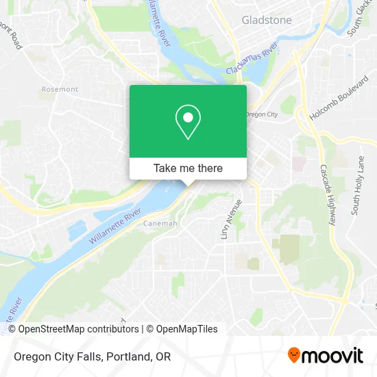 Oregon City Falls map