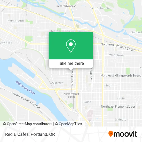 Red E Cafes map