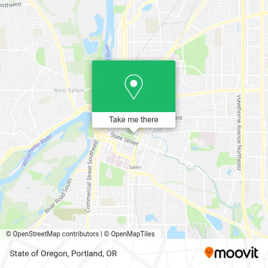 State of Oregon map