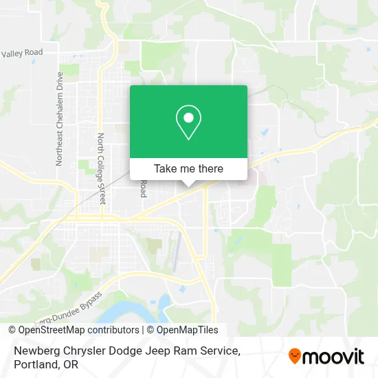 Newberg Chrysler Dodge Jeep Ram Service map