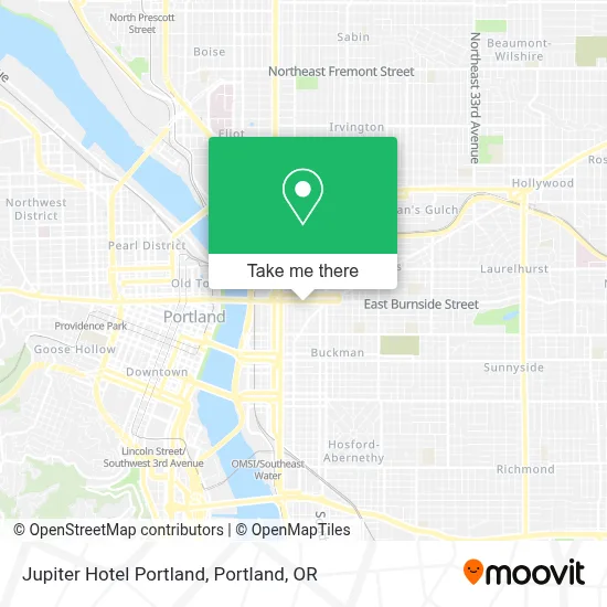 Jupiter Hotel Portland map