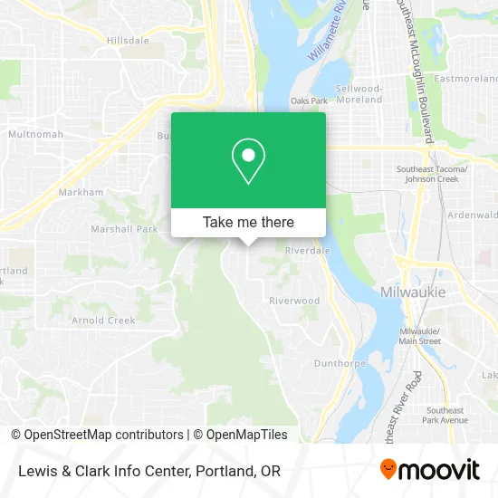 Lewis & Clark Info Center map