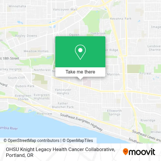 OHSU Knight Legacy Health Cancer Collaborative map