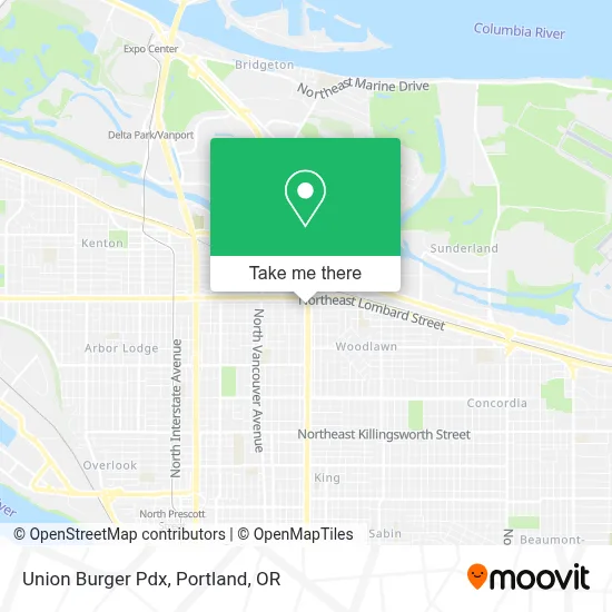 Union Burger Pdx map