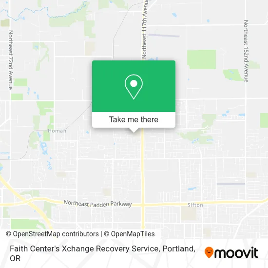 Faith Center's Xchange Recovery Service map