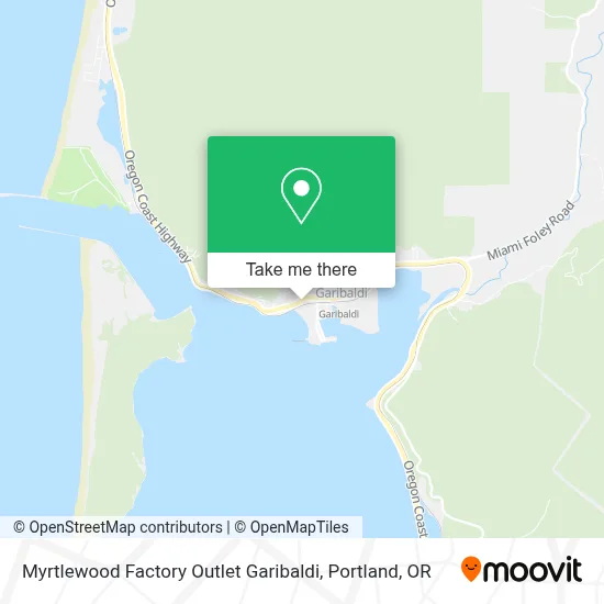 Myrtlewood Factory Outlet Garibaldi map