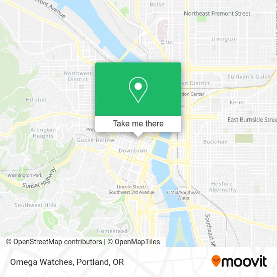 Omega Watches map