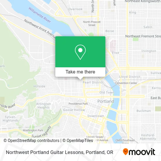 Northwest Portland Guitar Lessons map