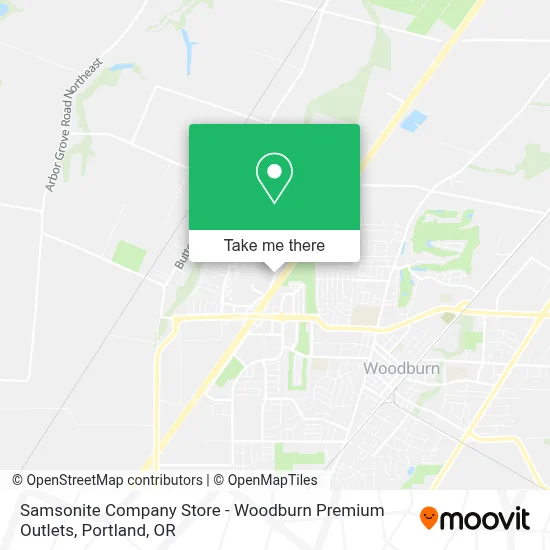 Samsonite Company Store - Woodburn Premium Outlets map