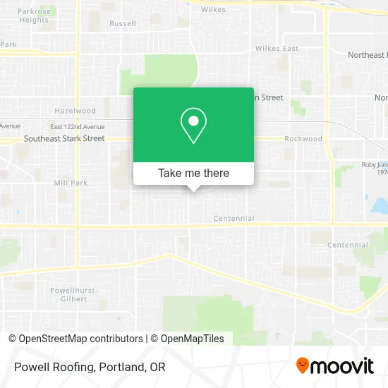 Powell Roofing map