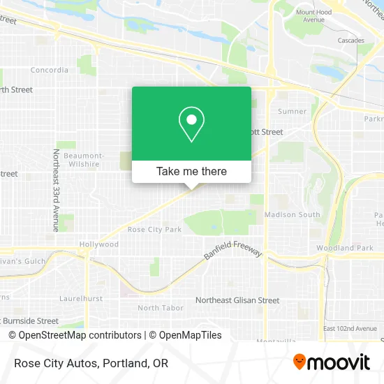 Rose City Autos map