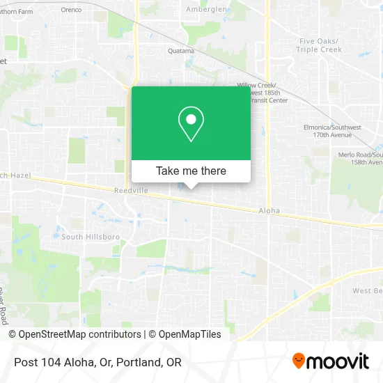 Post 104 Aloha, Or map