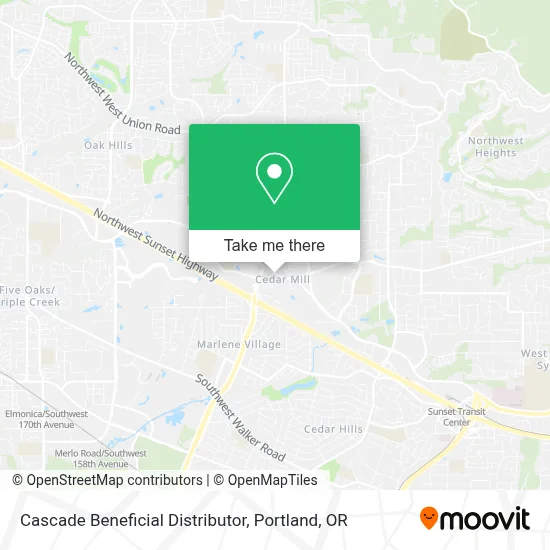 Cascade Beneficial Distributor map