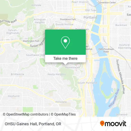 OHSU Gaines Hall map