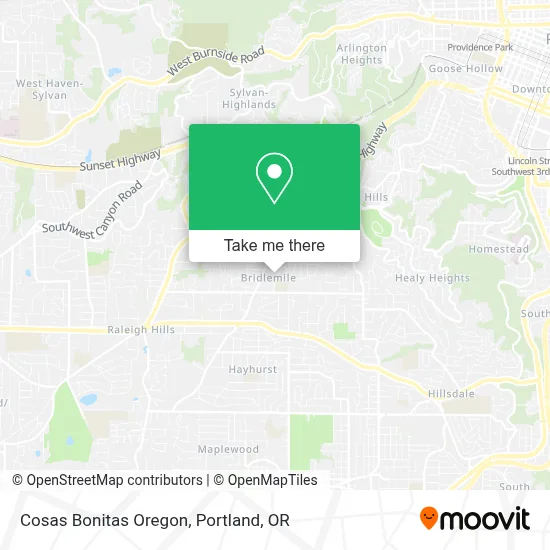 Cosas Bonitas Oregon map