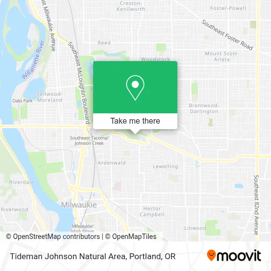 Tideman Johnson Natural Area map