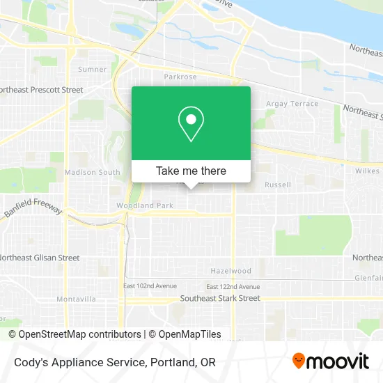 Cody's Appliance Service map