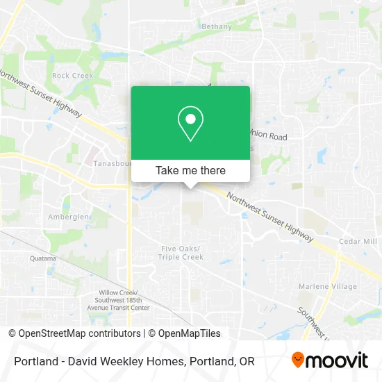 Portland - David Weekley Homes map