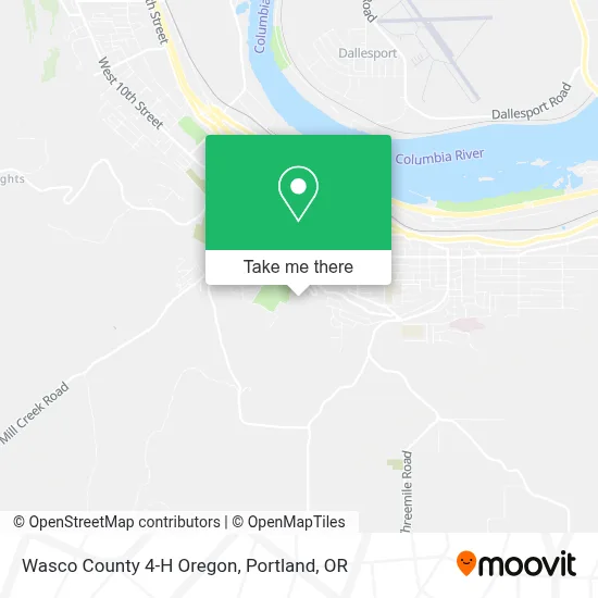 Wasco County 4-H Oregon map