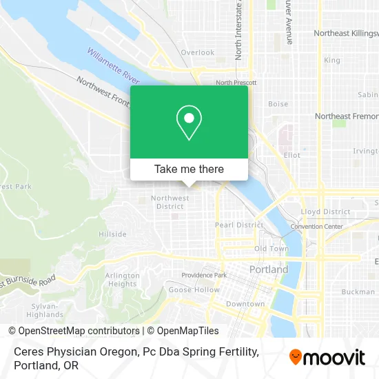 Ceres Physician Oregon, Pc Dba Spring Fertility map