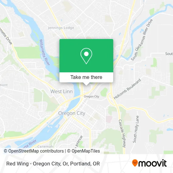 Red Wing - Oregon City, Or map