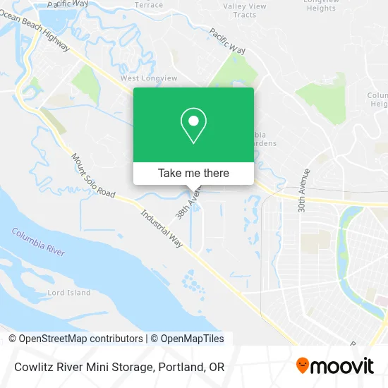 Cowlitz River Mini Storage map