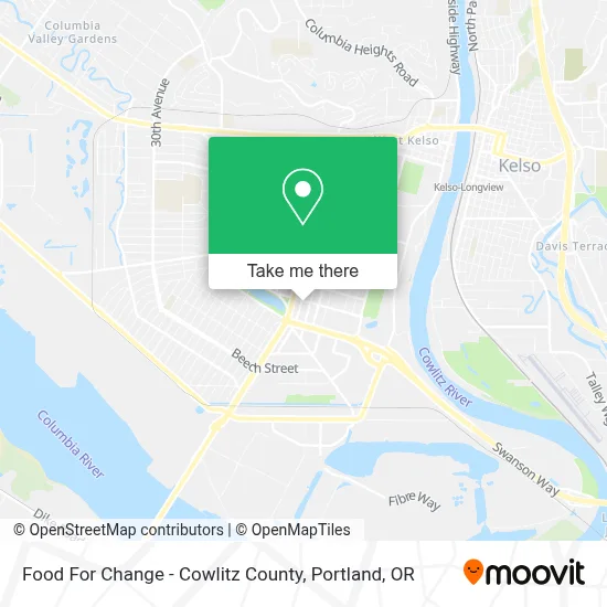 Food For Change - Cowlitz County map