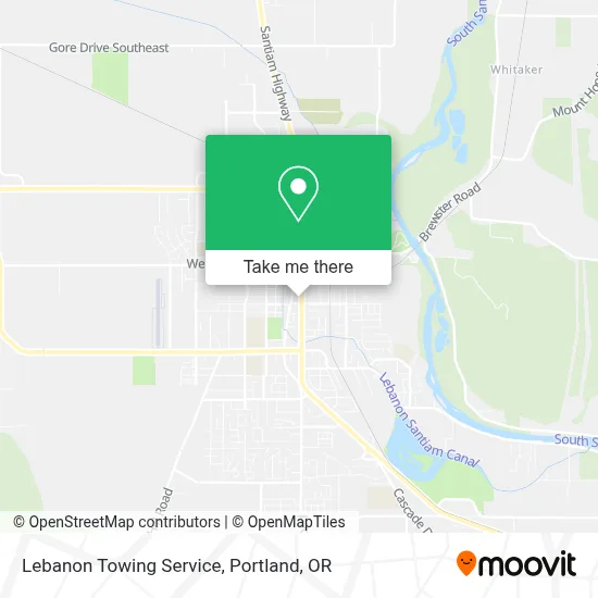 Lebanon Towing Service map